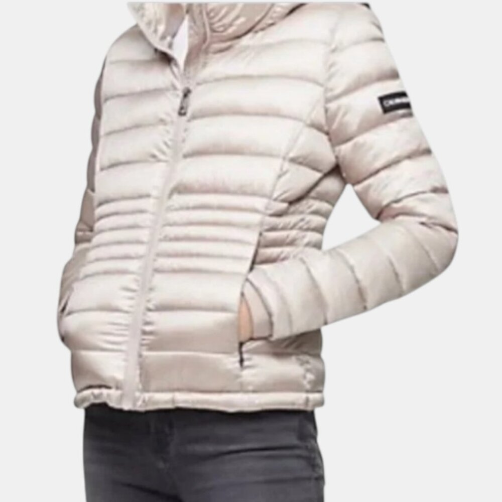 Calvin Klein packable puffer jacket champagne women's size XL